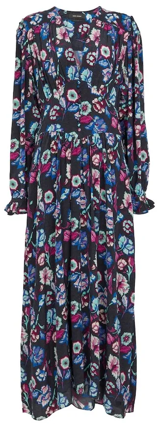Moyrazia floral silk midi dress