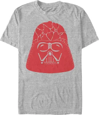 Men's Star Wars Valentine's Day Darth Vader Heart Helmet T-Shirt - Athletic Heather - 2X Large