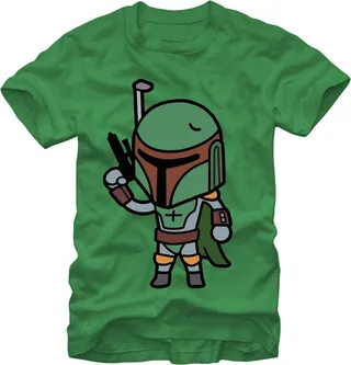 Men's Star Wars Boba Fett Cartoon T-Shirt - Kelly Green - Medium