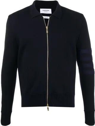 tonal 4-Bar Shetland bomber jacket
