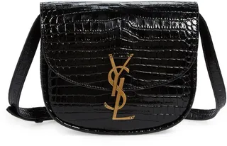 Kaia Croc Embossed Leather Crossbody Bag