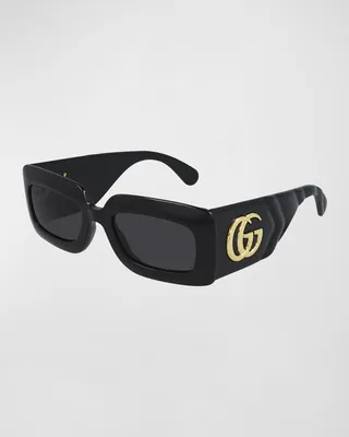 Oversized Rectangular Acetate Sunglasses
