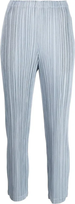 Pleated Cropped-Leg Trousers
