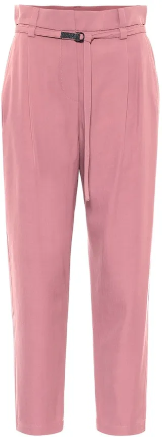 Wool and cotton cropped pants