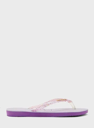 Slim Glitter Flourish Flip Flops