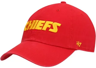 Men's Red Kansas City Chiefs Clean Up Script Adjustable Hat