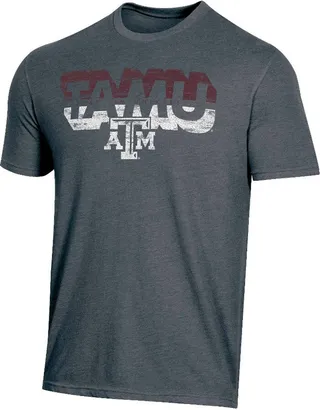 NCAA Texas A&M Aggies Men's Charcoal Heather Distressed T-Shirt - M