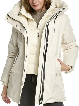 Mackage Kinslee 2-In-1 Oversized Leather-Trim Down Parka
