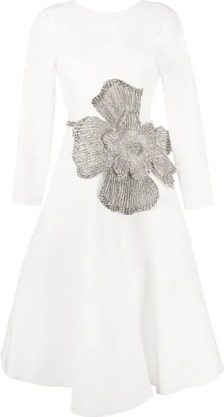 The Orchid crystal-embellished midi dress