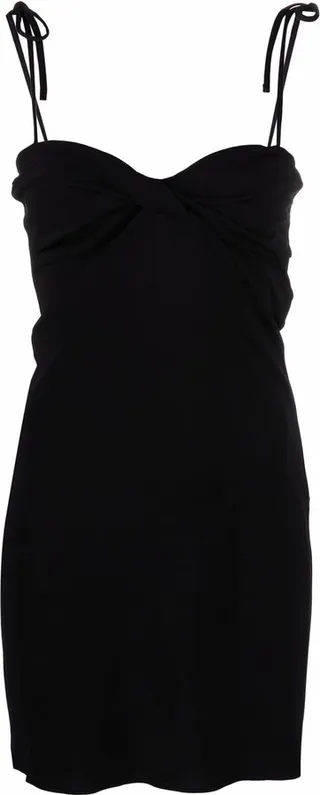 Twist-Detail Sweetheart-Neck Mini Dress