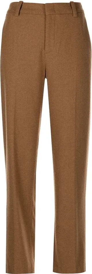 Flannel Straight-Leg Trousers