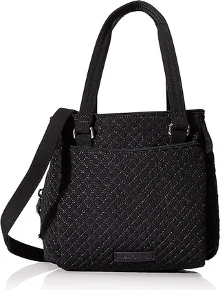 Vera Bradley Microfiber Mini Multi-Compartment Crossbody Purse (Classic Black) Cross Body Handbags