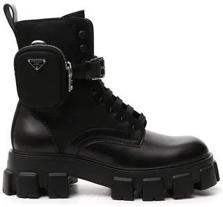 Prada Strapped Pouch Combat Boots