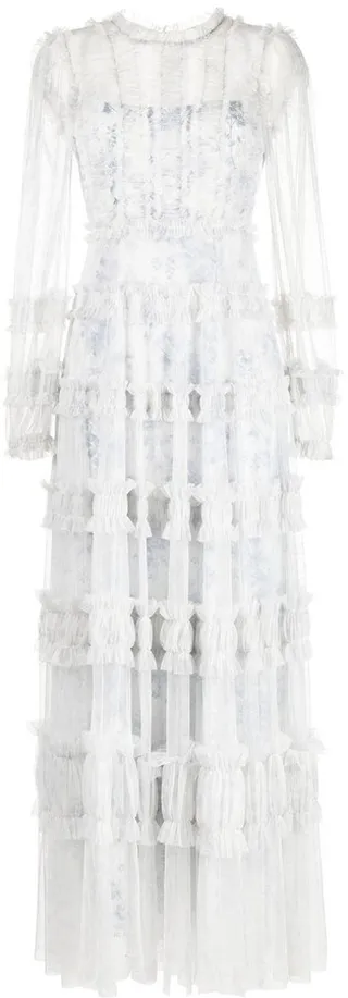 Rambling Roses tiered maxi dress