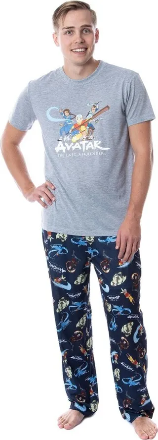 Nickelodeon Mens' Avatar The Last Airbender Character Sleep Pajama Set (X-Large) Multicoloured