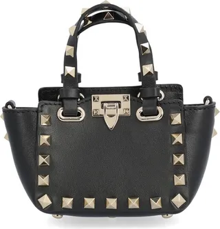 Valentino Garavani Rockstud Logo Detailed Mini Crossbody Bag