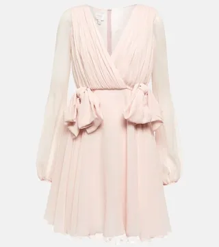 Bow-detail ruched minidress