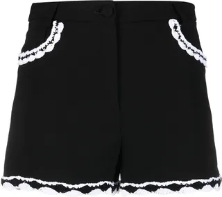High-Waisted Lace-Trim Shorts