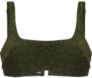 The Crop Moss bikini top