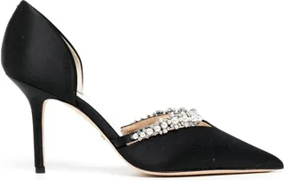Embellished Metallic Pointed-Toe Pumps