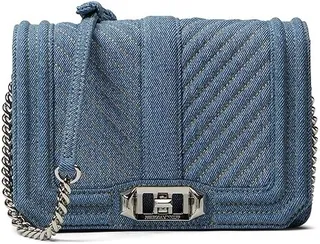 Rebecca Minkoff Chevron Quilted Small Love Crossbody (Denim) Cross Body Handbags