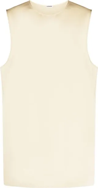 sleeveless plain wool T-shirt