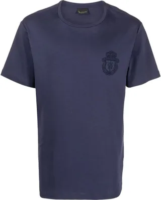 crest-motif short-sleeved T-shirt