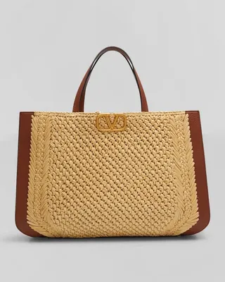 VLOGO Raffia Tote Bag
