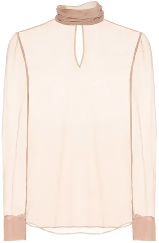 Valentino silk chiffon turtleneck top