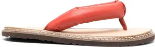 Padded-Strap Leather Flip Flops