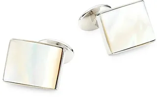 2-Piece Sterling Silver & Mother Of Pearl Cufflink