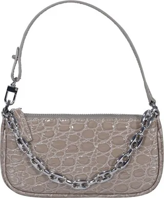 By Far Rachel Embossed Chain Detailed Mini Shoulder Bag