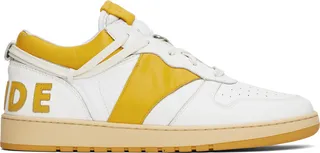 Rhude White & Yellow Rhecess Low Sneakers