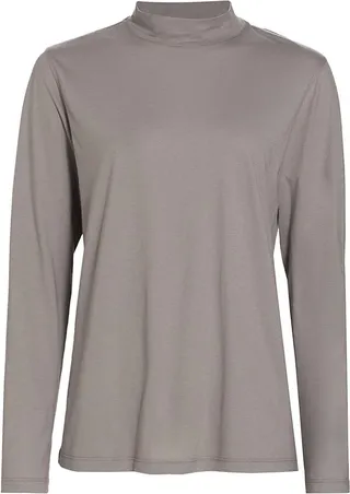 COLLECTION Cotton-Blend Mock Turtleneck T-Shirt