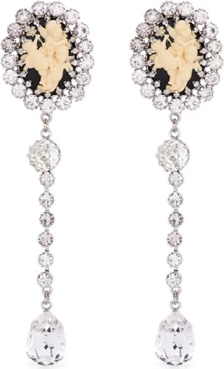Crystal-Embellished Drop Earrings