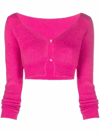 Alzou cropped V-neck cardigan
