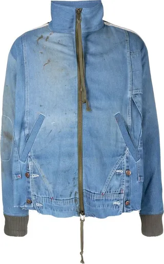 Side-Stripe Denim Jacket