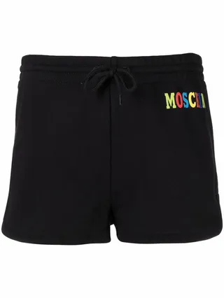 Logo-Print Drawstring Track Shorts