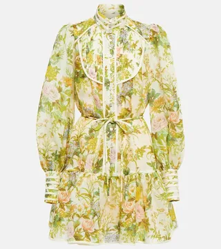 Eden floral linen and silk minidress