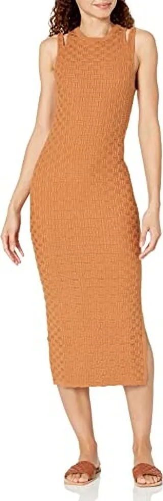 Monrow Women's HD0542-Supersoft Sweater Knit Tank Dress