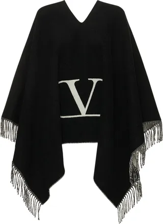 Vlogo signature wool poncho