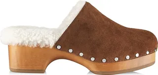 Mara Suede Shearling-Lined Clogs