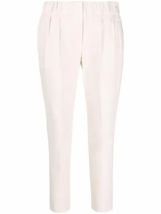 Cropped Slim-Cut Trousers