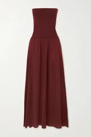 Eres - Ankara Convertible Cotton And Stretch-jersey Maxi Dress - Burgundy