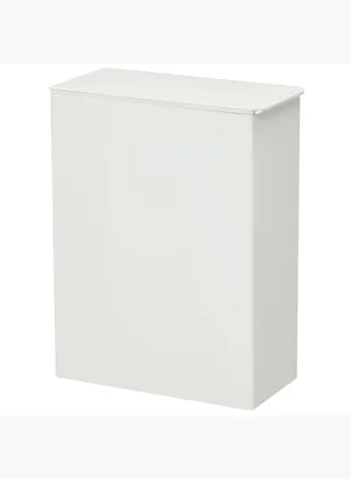 Polypropylene Dust Bin with Bag Stopper, W 15.5 x D 30 × H 31 cm, L, Light Grey