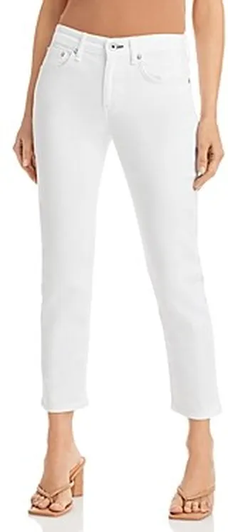 rag & bone Dre Low Rise Ankle Slim Boyfriend Jeans in White