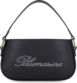 Logo Print Leather Handbag