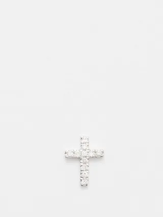 Cross Diamond & 18kt White Gold Charm