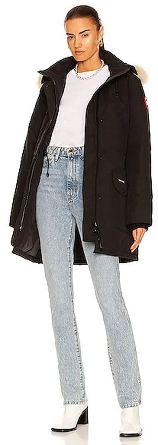 Canada Goose Trillium Parka with Coyote Fur in Black