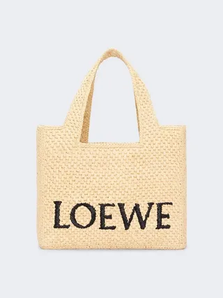 X Paula's Ibiza Small Logo Tote Bag Natural
